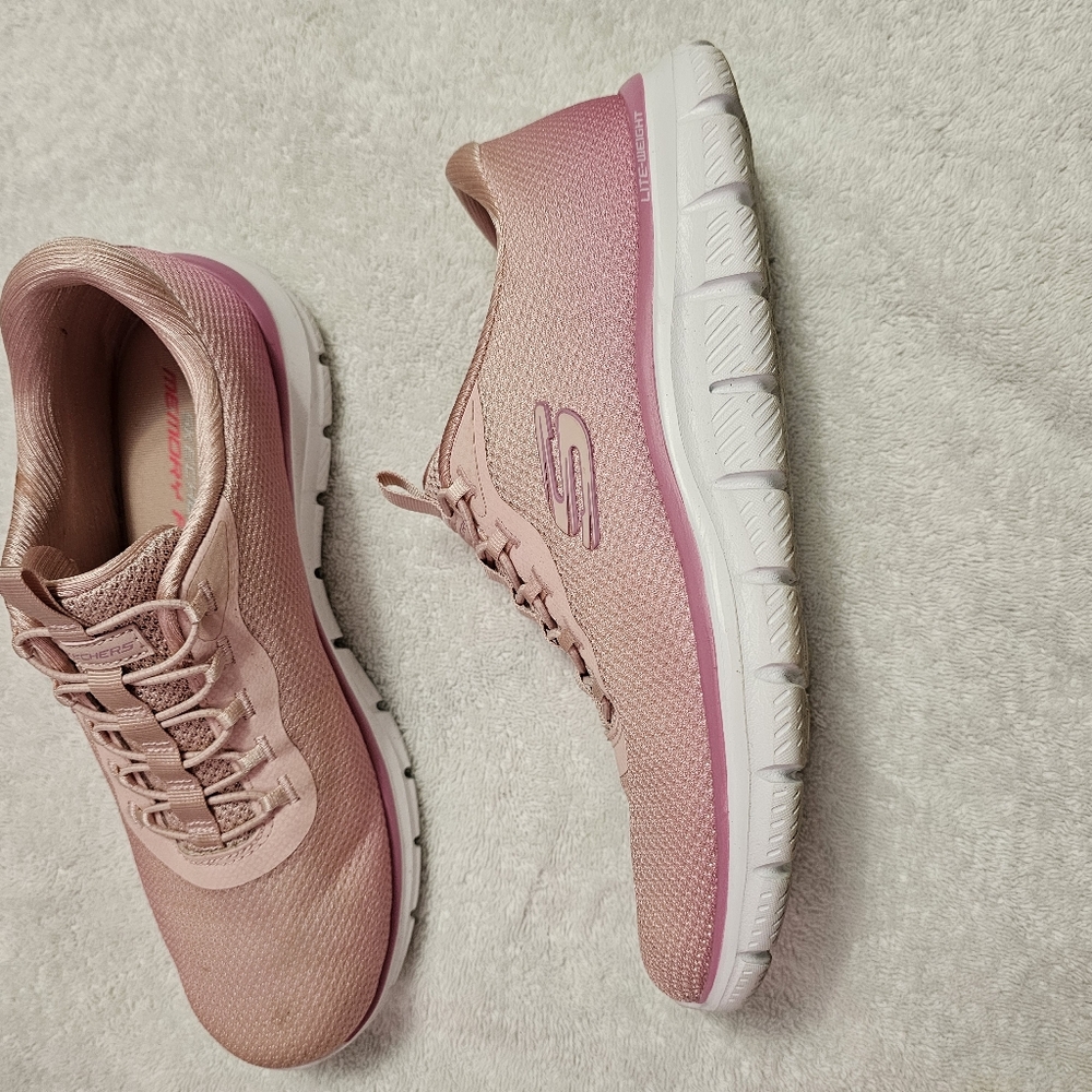 Skechers  Pink Ombre Bungee Sneakers Sz 9 - Picture 5 of 7